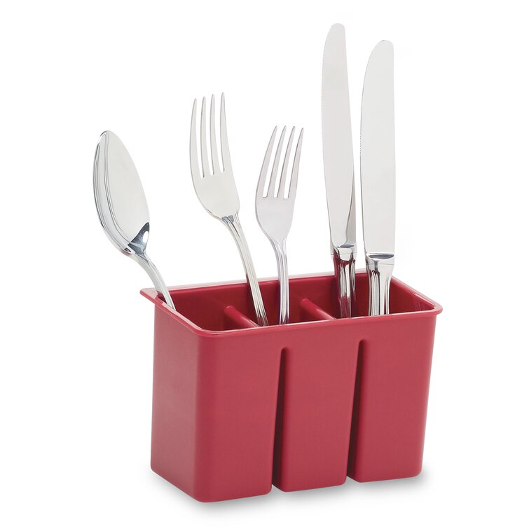 Red 2024 cutlery drainer